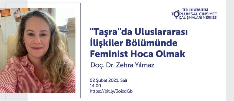 Doç. Dr. Zehra Yılmaz'ın feminizm hakkındaki bir söyleşisinin duyurusu. Kaynak, _web_tr_1-TED Üniversitesi.jpg