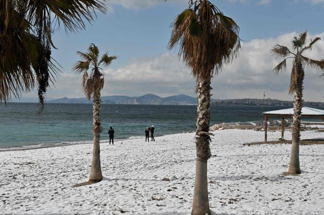 Yunanistan kar fırtınası